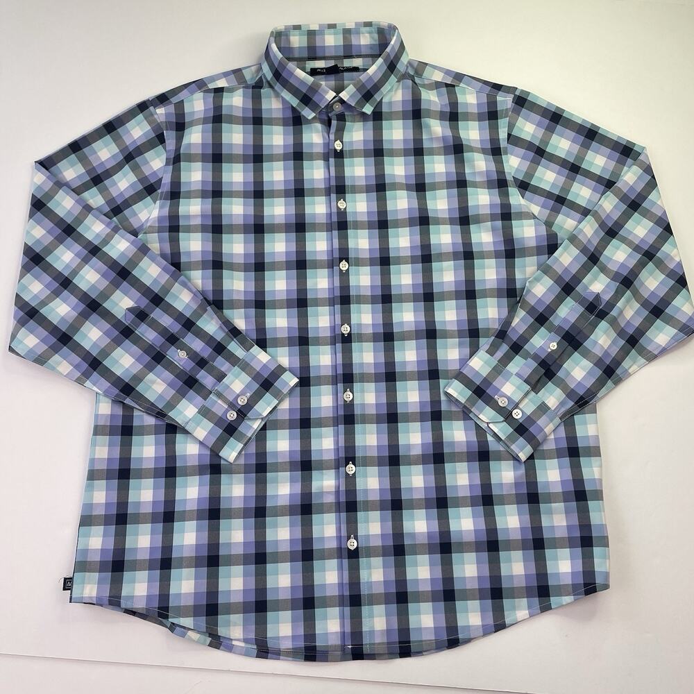 Mizzen Main Shirt Men’s XL Trim Leeward Long Sleeve Plaid Button Up Black Label
